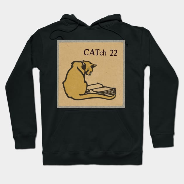 Vintage cat reads classic literature Hoodie by picsoncotton